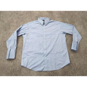 Jos A Bank‎ Button Up Shirt Mens 17.5 Traveler's Collection French Cuff